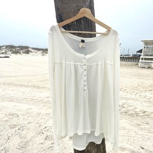 Free People White Long Sleeve